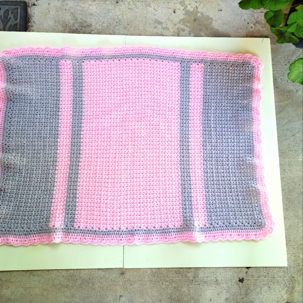 COPY - Crocheted blanket with matching tissue box cover